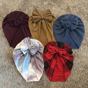 Bunny knots baby turbans size small 6/12m bundle of 5!